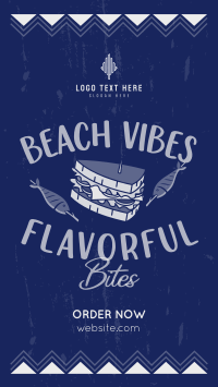 Flavorful Bites at the Beach TikTok Video Design