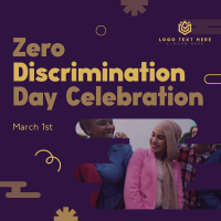 Playful Zero Discrimination Celebration Instagram Post Design