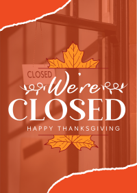 Autumn Thanksgiving We're Closed  Flyer Design