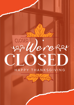 Autumn Thanksgiving We're Closed  Flyer Image Preview