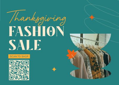 Retail Therapy on Thanksgiving Postcard Image Preview