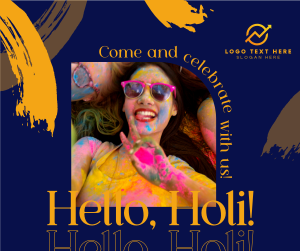 Hello Holi Facebook post Image Preview