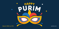 Purim Mask Twitter Post Design