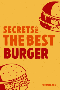 Retro Grilled Burger Pinterest Pin Image Preview