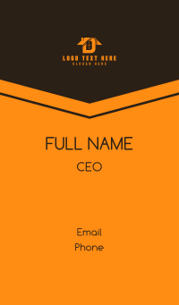 Orange Letter D House Business Card Design