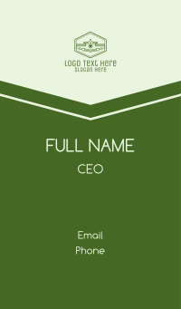 Green Monoline  Plane Business Card Design