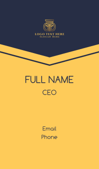 Gold Pedestal Column Business Card Design