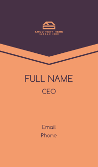 Simple Orange House  Business Card Design