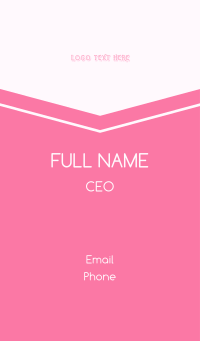 Cute Pink Wordmark Business Card Design