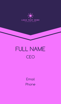 Purple Virus Symbol Business Card Design