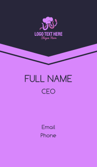 Purple Octopus Chef Business Card Design