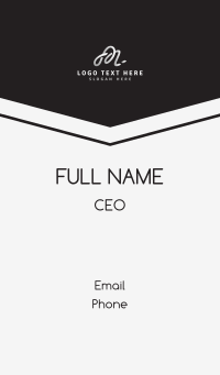 Cursive Signature Letter M Business Card Design