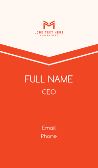 Orange Modern Letter M Business Card Design