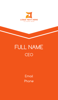 Orange A Tech Business Card Design