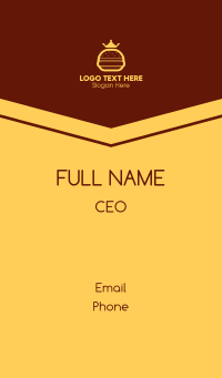 Yellow Royal Burger Business Card Design