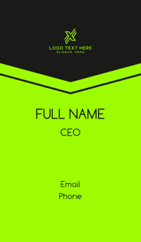 Neon Gaming Tech Letter Business Card Design