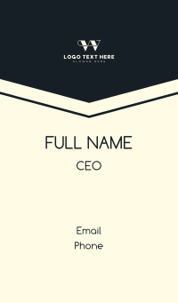 Professional Business Retro Letter W Business Card Design