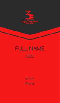 Racing Number 3 Business Card Design