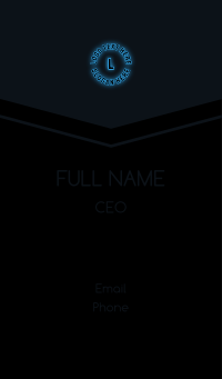 Blue Neon Circle Business Card Design