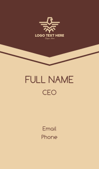 Brown Tribal Eagle Business Card Design