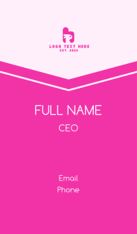 Pink Bunny Letter B Business Card Design