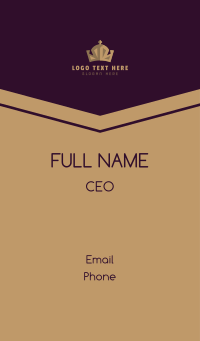 Gold Expensive Crown Business Card Design