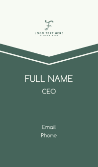 Professional Business Letter F Business Card Design