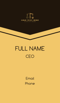 Gold Justice Scale Business Card Design