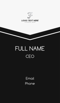 Brand Cursive Letter F Business Card Design