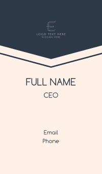 Generic Professional Letter E Business Card Design