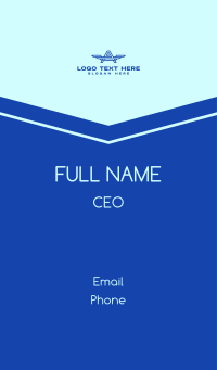 Blue Wing Letter A Business Card Design