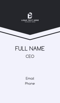 Folded Document Letter B Business Card Design