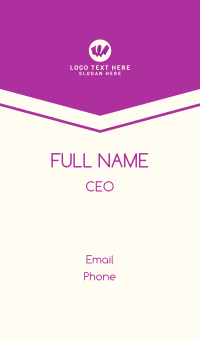 Purple Letter W Business Card Design