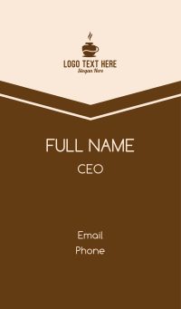 Brown Hot Coffee  Business Card Design