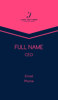 Feminine Cursive Letter J Business Card Design