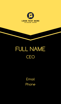 Yellow Electric Letter C Business Card Design