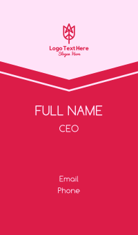 Pink Tulip Arrow Business Card Design