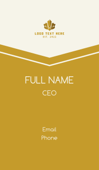 Gold Tribal Crown Headdress Business Card Design