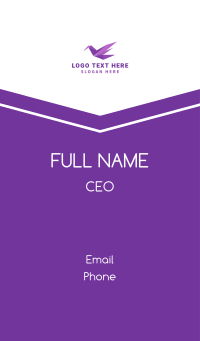 Purple Origami Bird Business Card Design