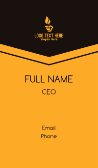 Yellow Hand Torch Business Card Design