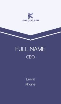 Purple Digital Letter K Business Card Design