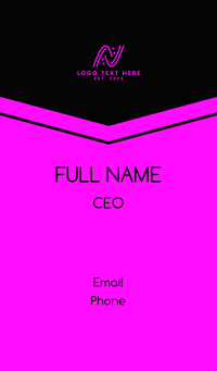 Minimalist Pink Letter N  Business Card Design