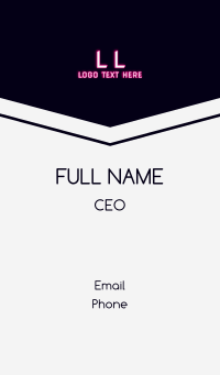 Futuristic Neon Letter Business Card Design