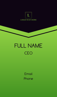 Green Gradient Futuristic Letter Business Card Design