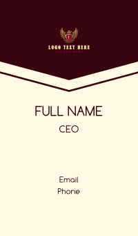 Luxury Wings Crown Business Card Design