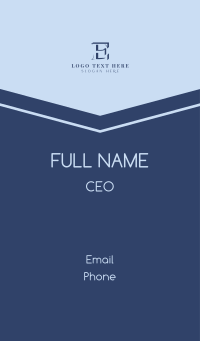 Blue Company Letter E Business Card Design