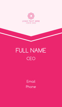 Pink Ornamental Letter Business Card Design