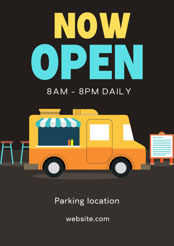 Food Truck Opening Poster Design Image Preview