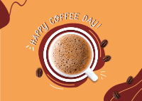 Coffee Day Scribble Postcard Design