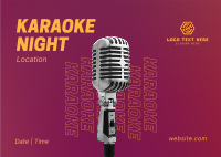 Karaoke Night Gradient Postcard Design